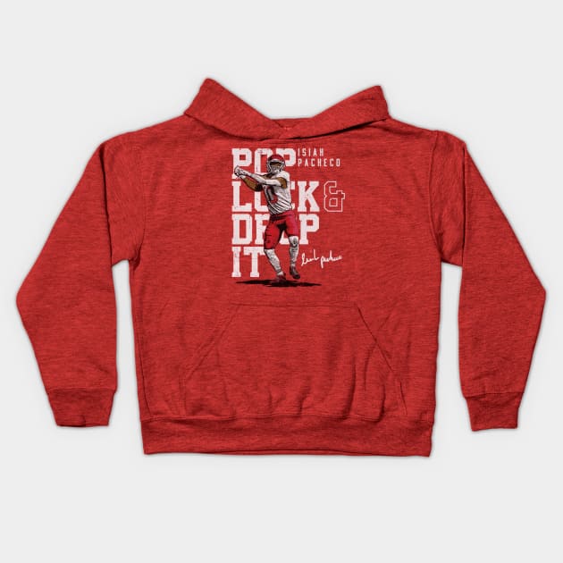 Isiah Pacheco Kansas City Pop Lock & Drop It Kids Hoodie by Chunta_Design